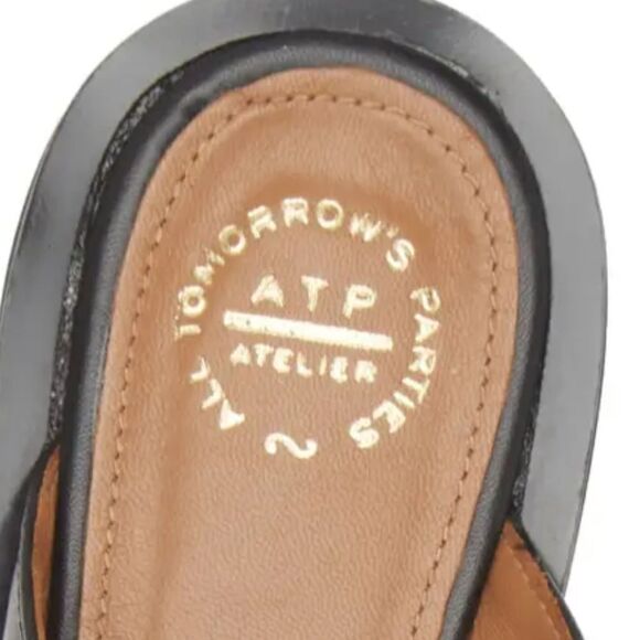 ATP atelier All Tomorrow's Parties plack leather mules - Picture 9 of 9